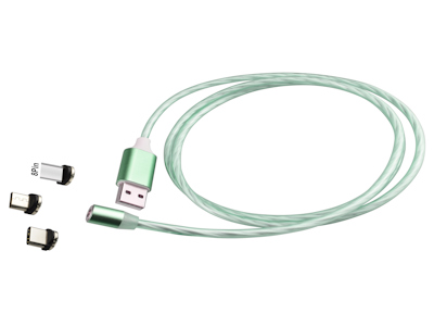 Нейлон + Металлический Материал 3 В 1 Магнитный Кабель Usb Кабель Быстрой Зарядки Ip / Micro/ Type C 2a Для Всех Мобильных Телефонов