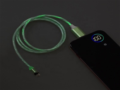 Led Течет Магнитный Кабель 3 В 1 Usb Кабель Для Передачи Данных 8pin Micro Usb Тип C Usb Зарядный Кабель