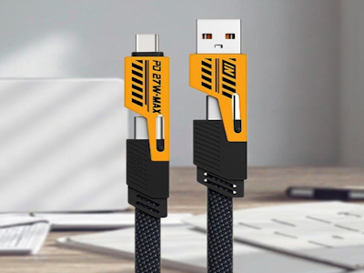 Медный Проводник 4 В 1 Usb-кабель Для Зарядки И Передачи Данных Usb-c К Нейлоновому Плетеному Кабелю Type-c 1,5 М